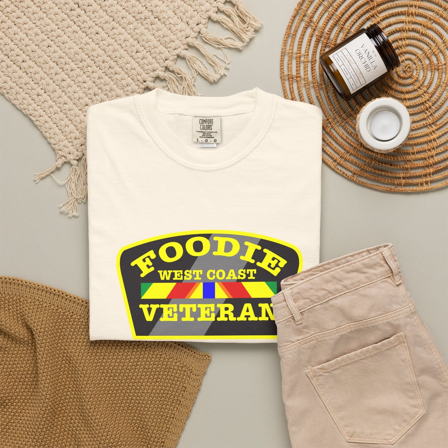 L.O.E.F Foodie Veteran WEST COAST Unisex Tee Shirt (Yellow)