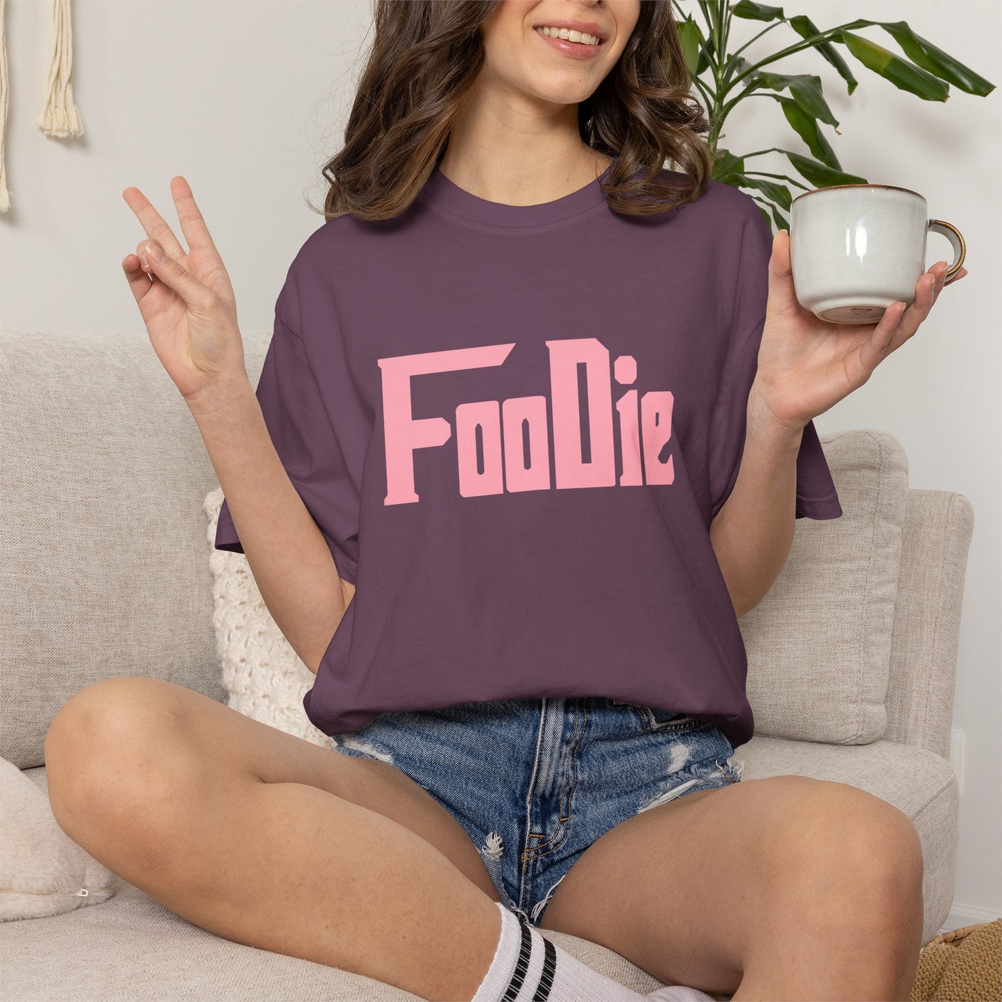 L.O.E.F Foodie Unisex Tee Shirt (Soft Pink)