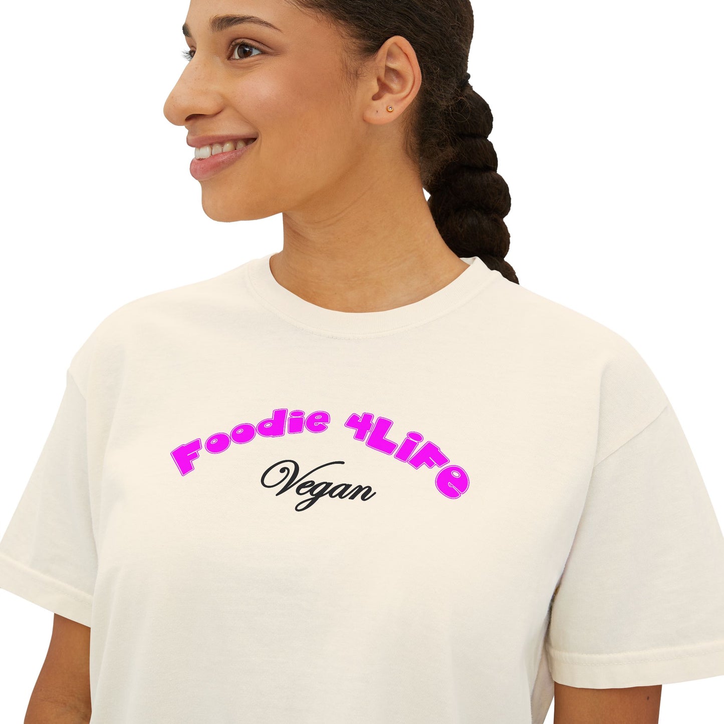 L.O.E.F Foodie 4Life Vegan Boxy Tee (Fuchsia)