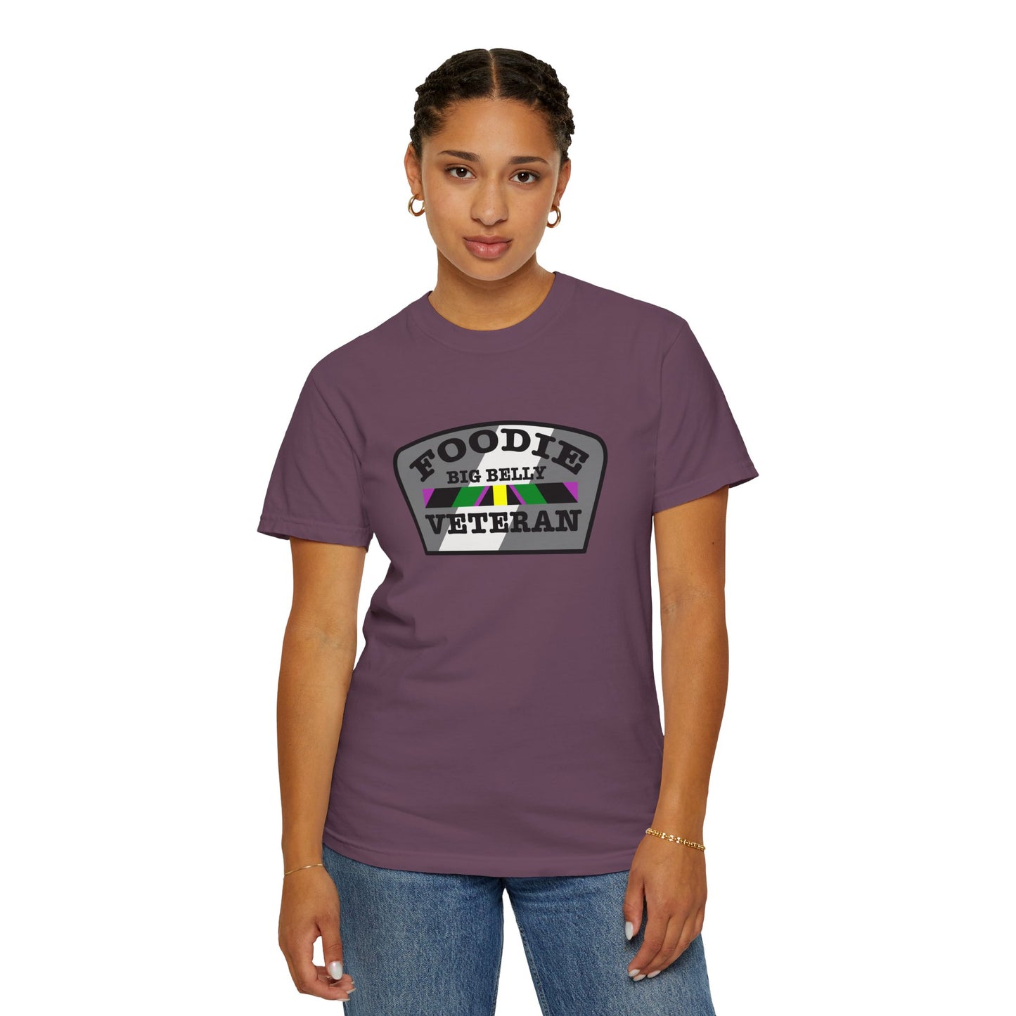 L.O.E.F Foodie Veteran Big Belly Unisex Tee Shirt (Gray)
