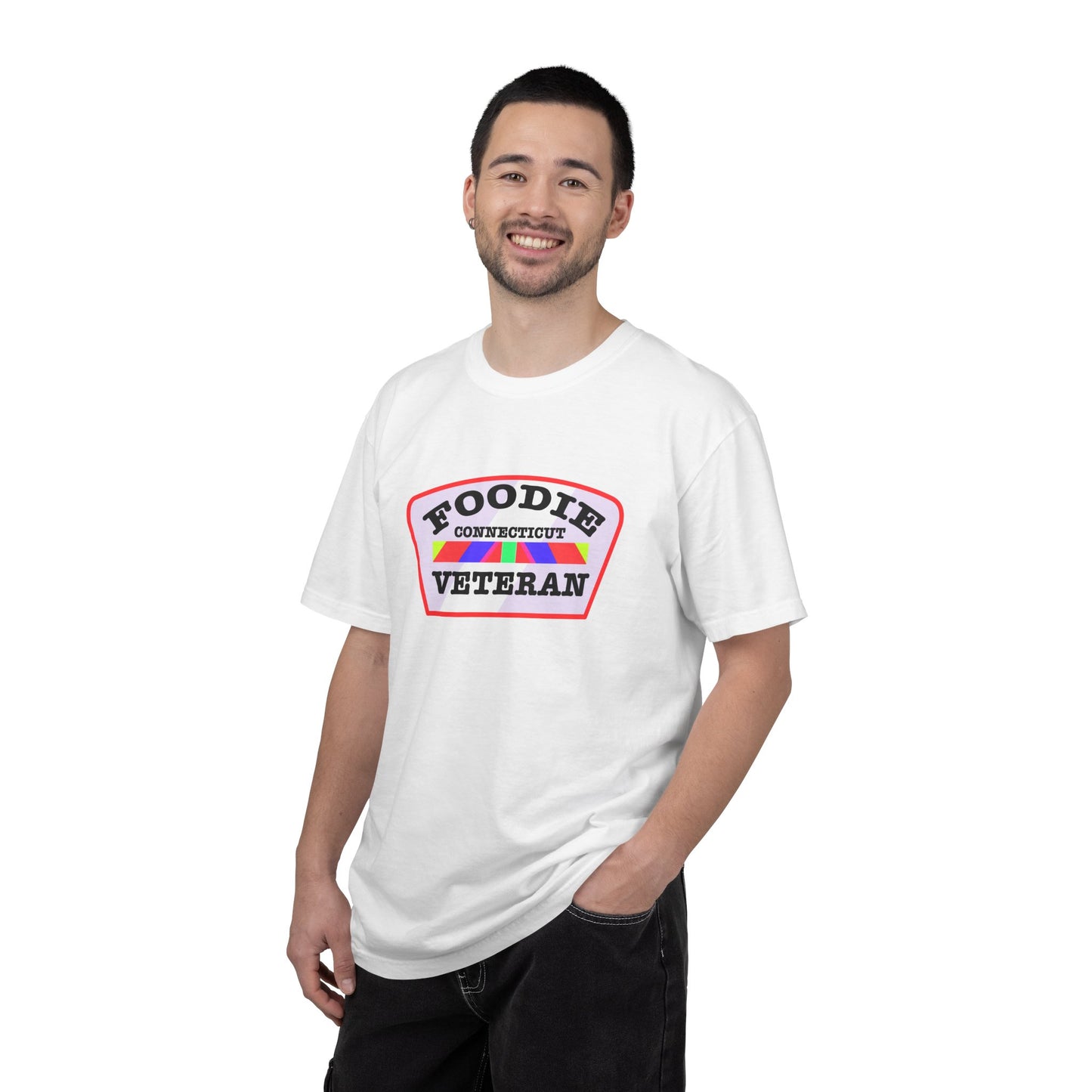 L.O.E.F Foodie Veteran CONNECTICUT Unisex Tee Shirt (Soft Pink)
