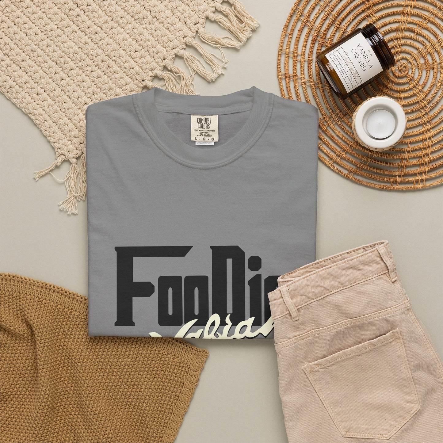 L.O.E.F Foodie Mafia Unisex Tee Shirt (Cream)
