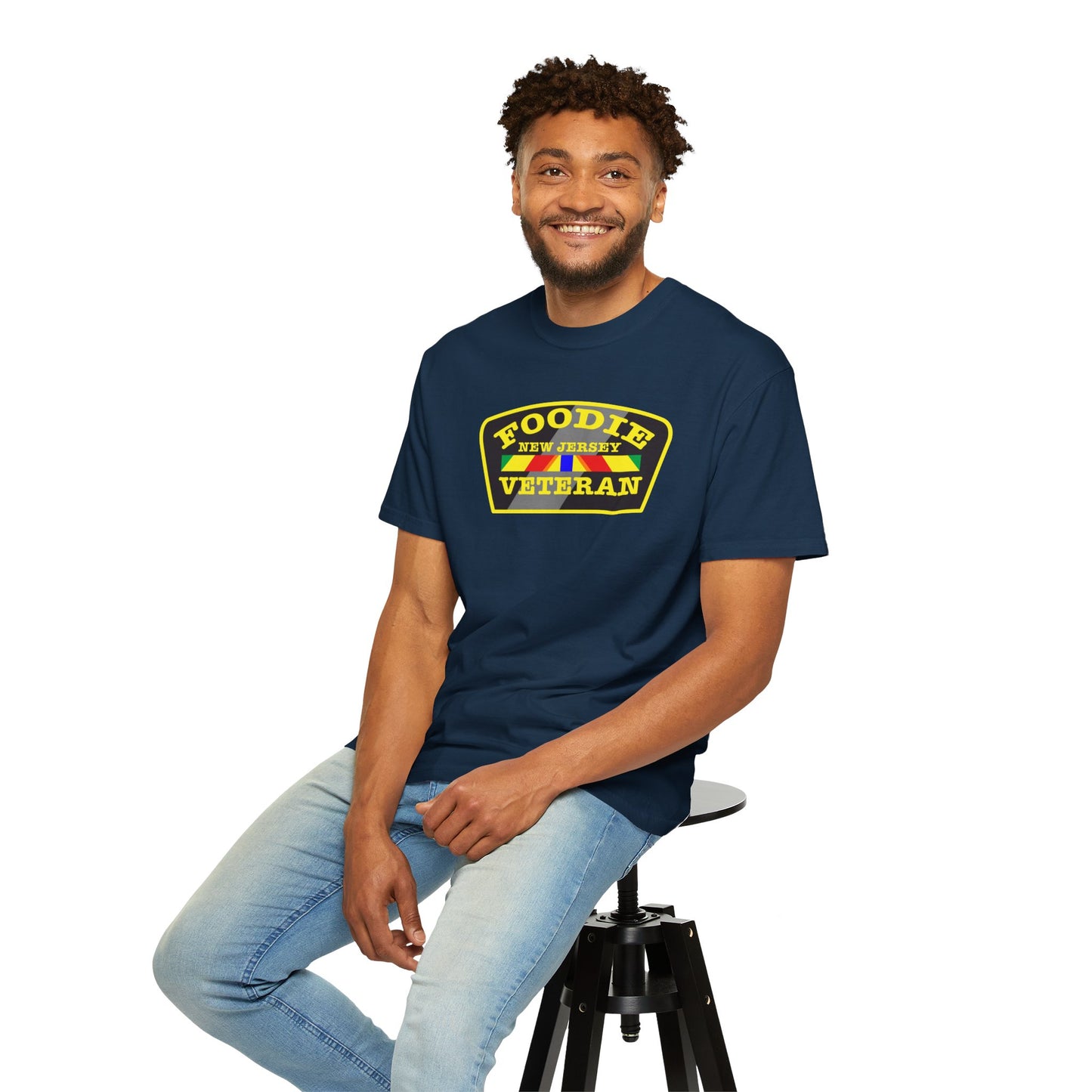 L.O.E.F Foodie Veteran NEW JERSEY Unisex Tee Shirt (Yellow)