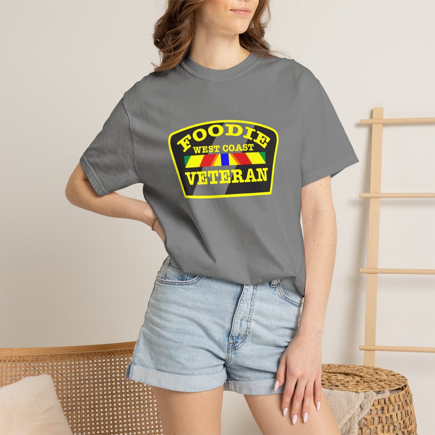 L.O.E.F Foodie Veteran WEST COAST Unisex Tee Shirt (Yellow)