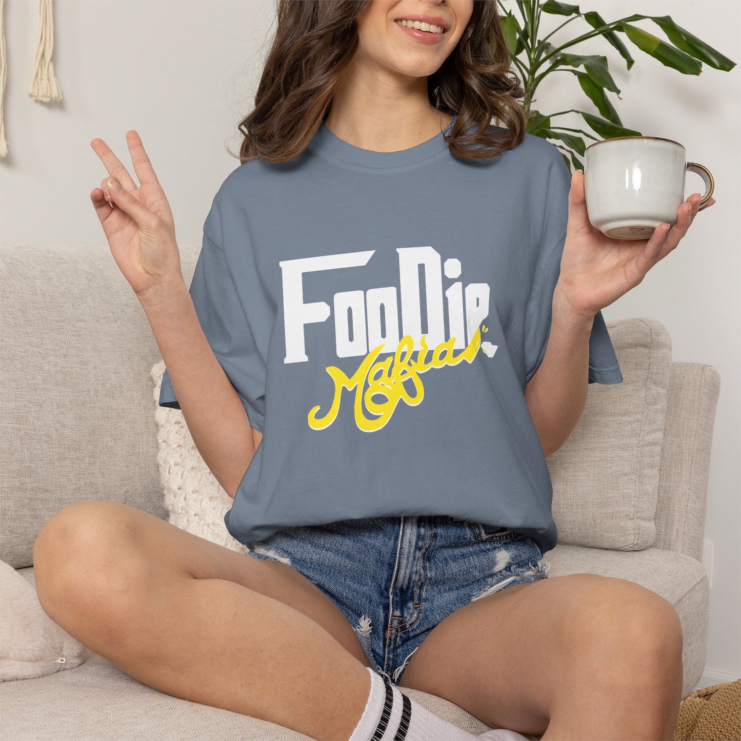 L.O.E.F Foodie Mafia Unisex Tee Shirt  (Yellow)