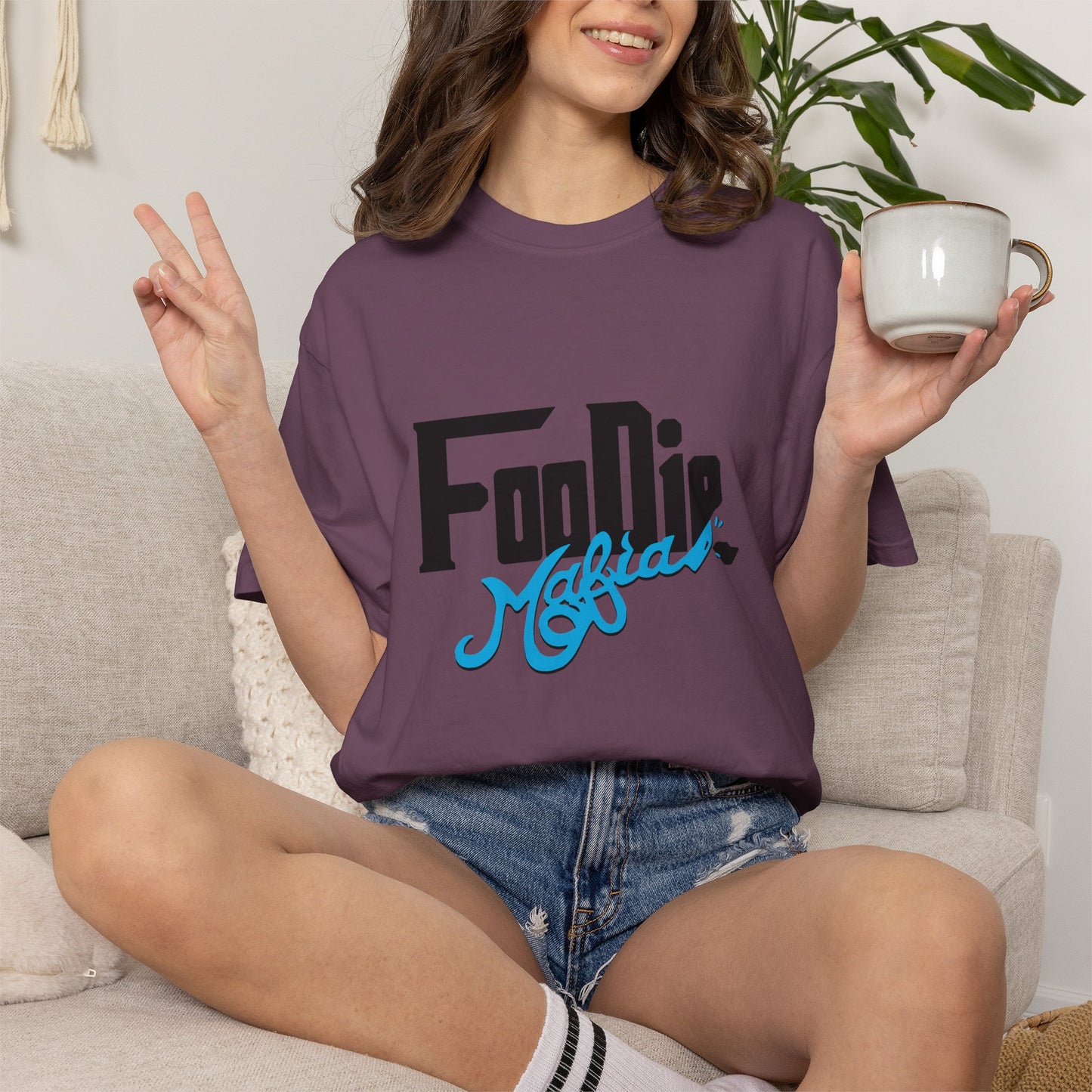 L.O.E.F Foodie Mafia Unisex Tee Shirt (Apricot)