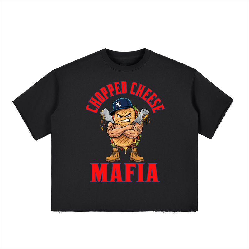 L.O.E.F. Life Chopped Cheese Boxy Half-Sleeve Raw-Edge T-Shirt