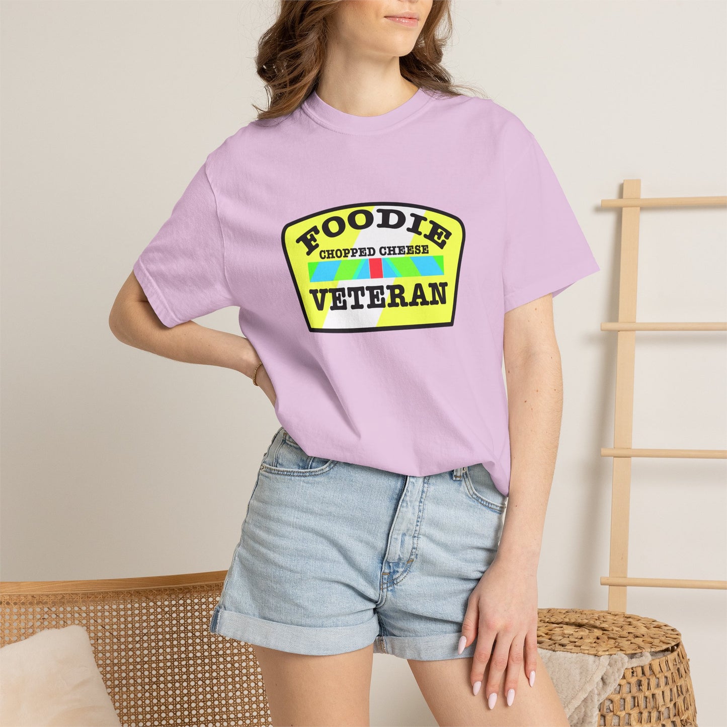 L.O.E.F Foodie Veteran Chopped Cheese Unisex Tee Shirt (Black and Yellow)