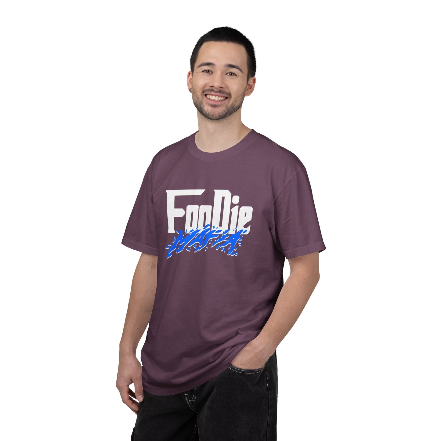 L.O.E.F White Foodie Mafia Unisex Tee Shirt (Blue)
