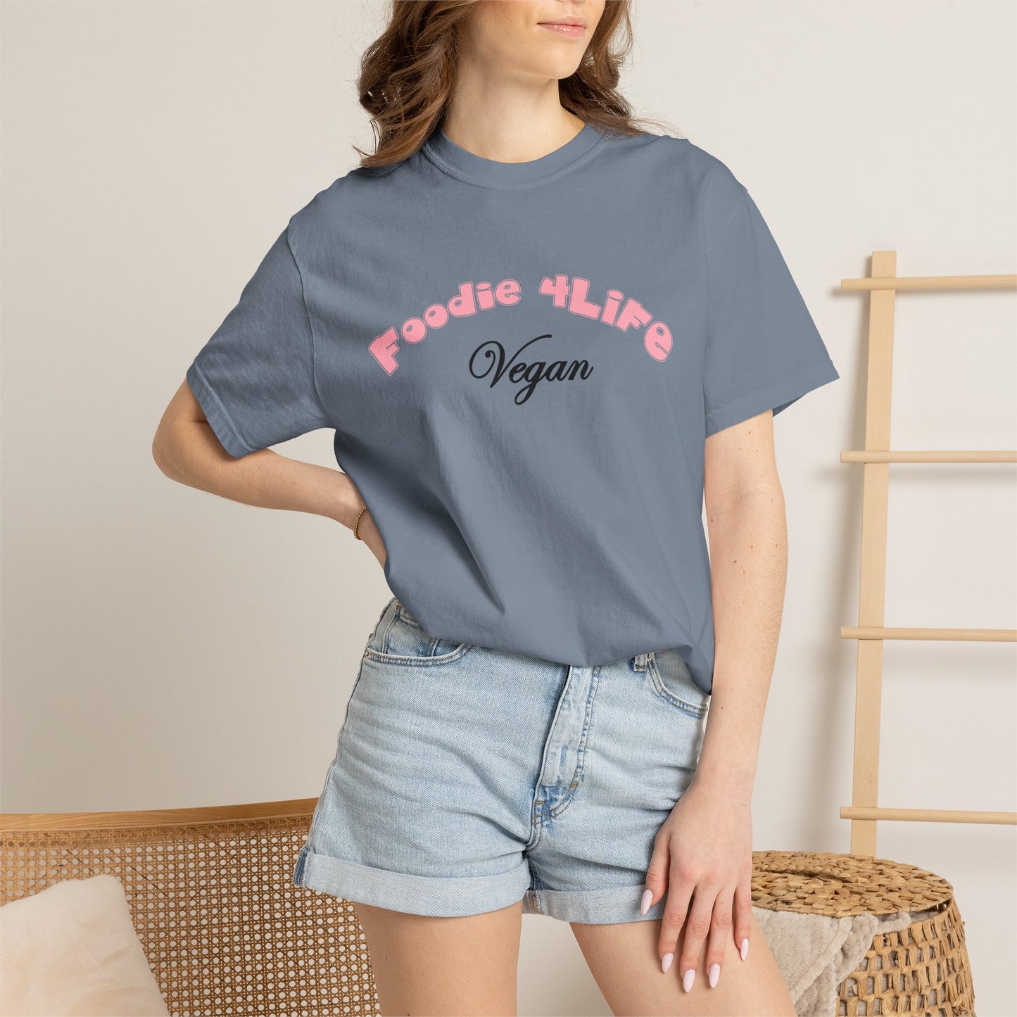 L.O.E.F Foodie 4Life Vegan Unisex Tee Shirt (Soft Pink)