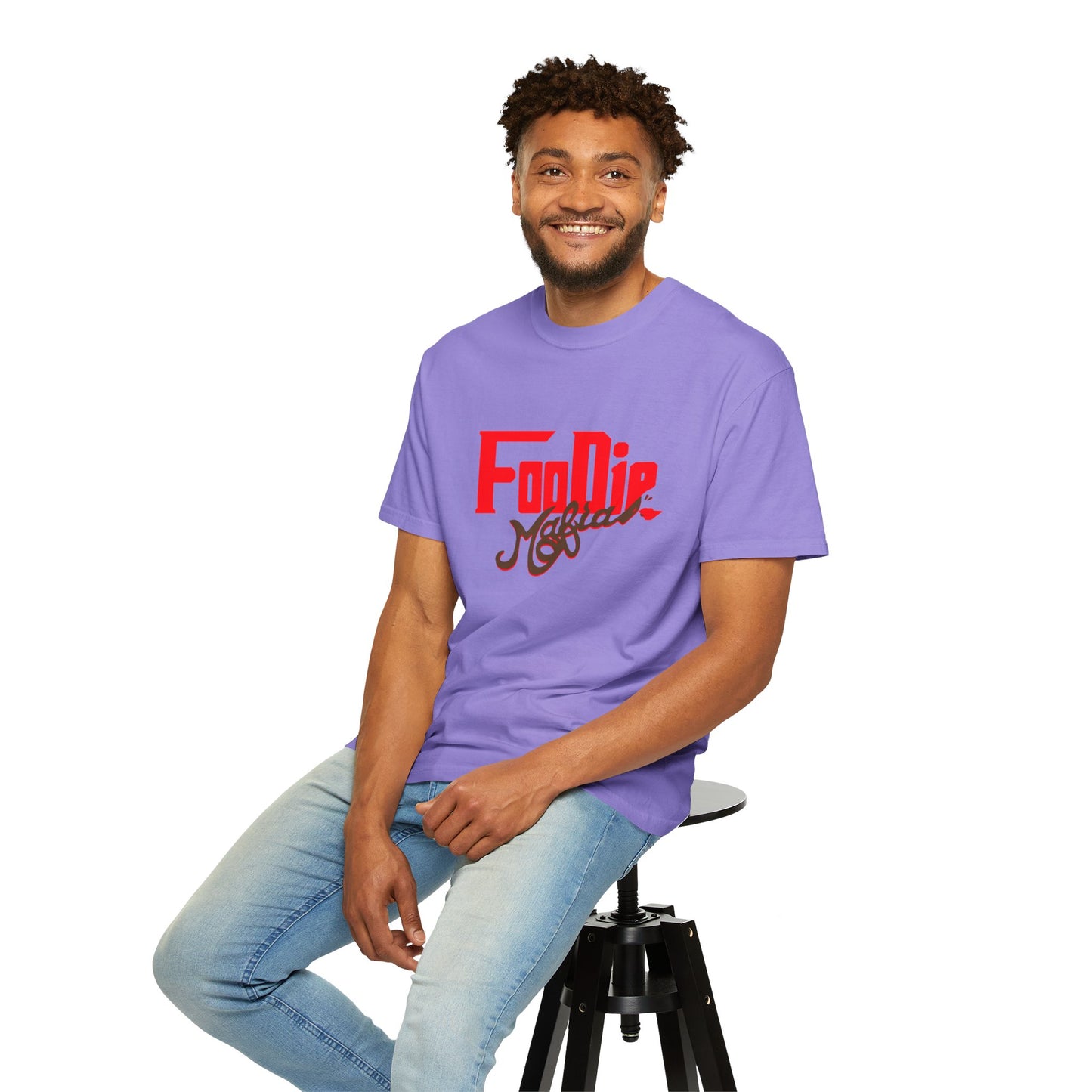 L.O.E.F Red Foodie Mafia Unisex Tee Shirt (Dark Brown)