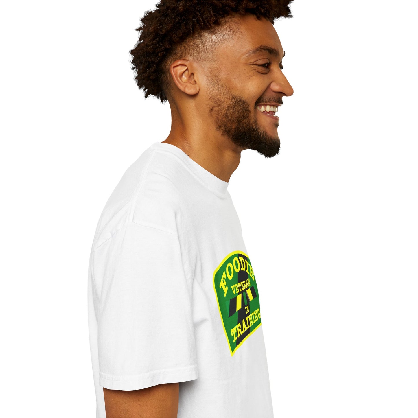 L.O.E.F Foodie Veteran IN TRAINING Unisex Tee Shirt (Yellow and Green)