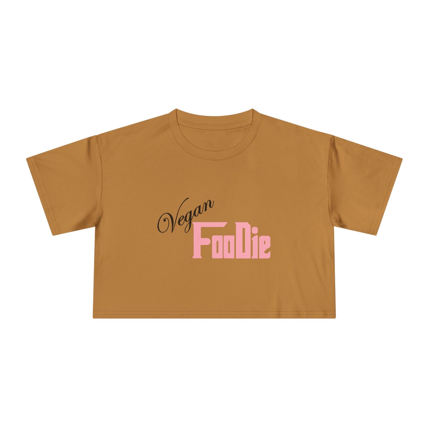 L.O.E.F Women Vegan Foodie Crop Tee (Soft Pink)