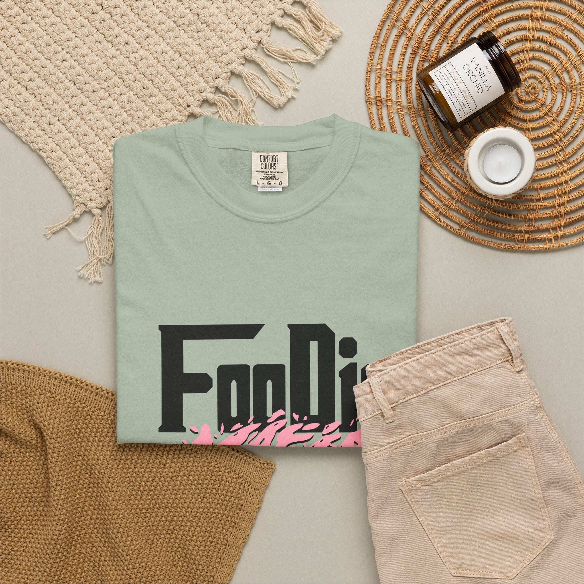 L.O.E.F Foodie Mafia Tee Shirt (Soft Pink)