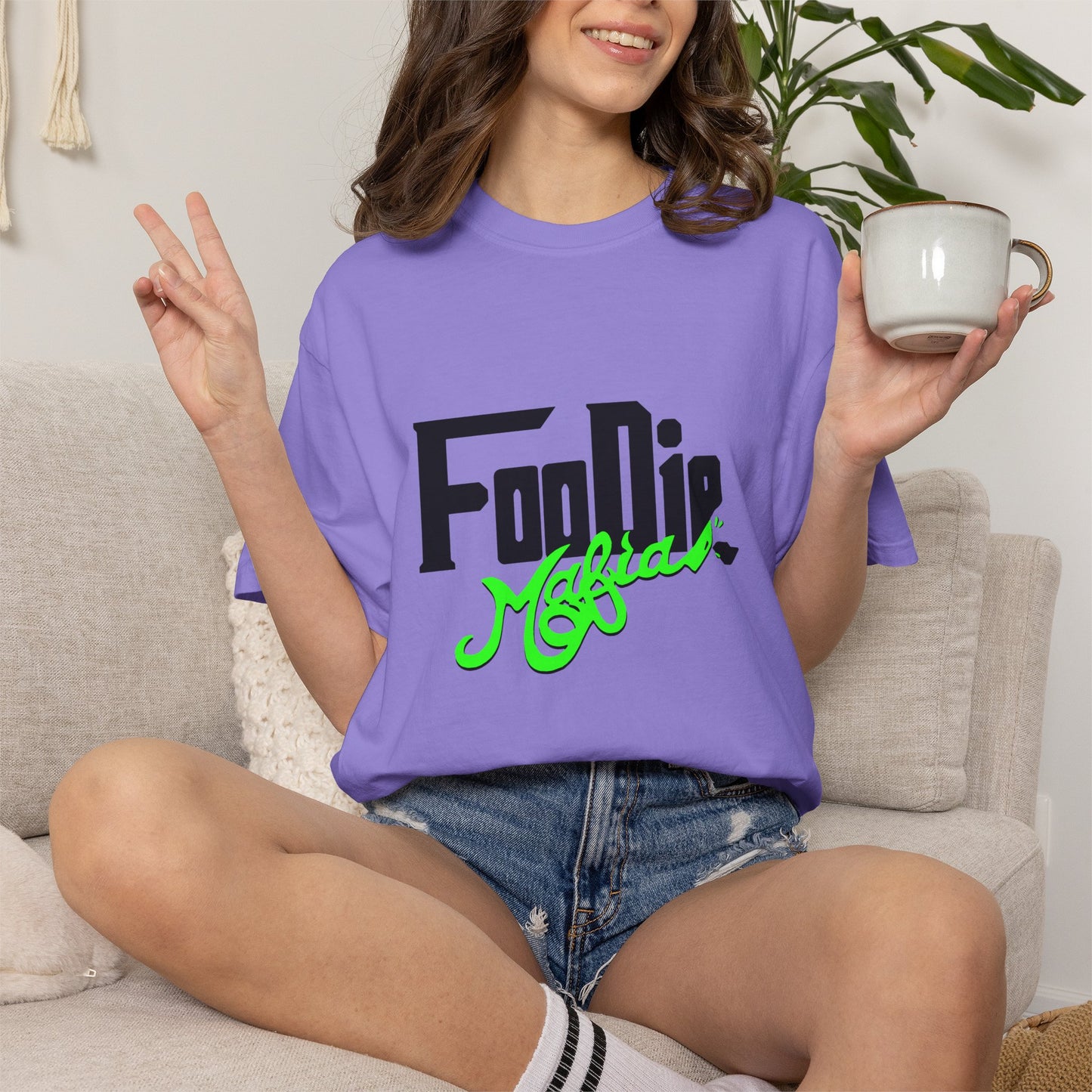 L.O.E.F Foodie Mafia Unisex Tee Shirt (Neon Green)