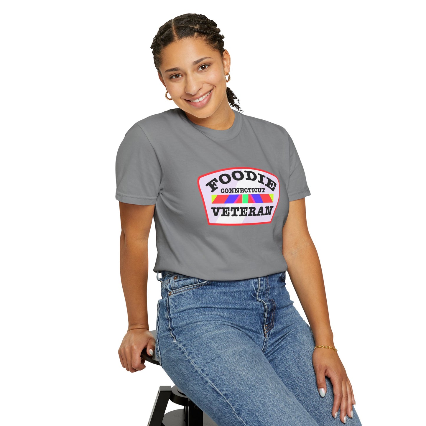 L.O.E.F Foodie Veteran CONNECTICUT Unisex Tee Shirt (Soft Pink)