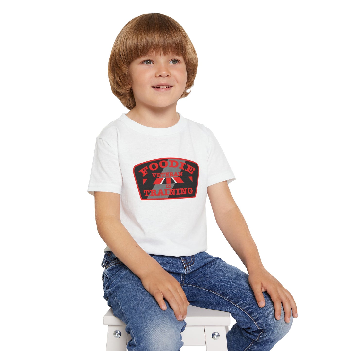 L.O.E.F Foodie Veteran In Training Toddler Tee Shirt (Red)