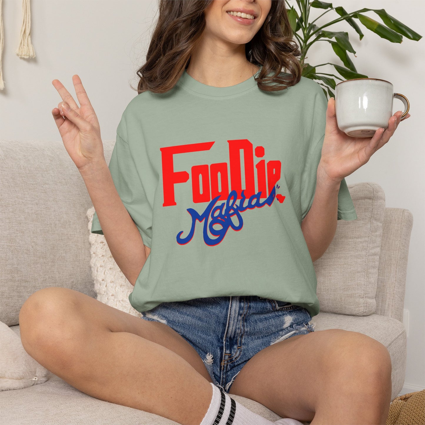 L.O.E.F Red Foodie Mafia Unisex Tee shirt (Cobalt Blue)
