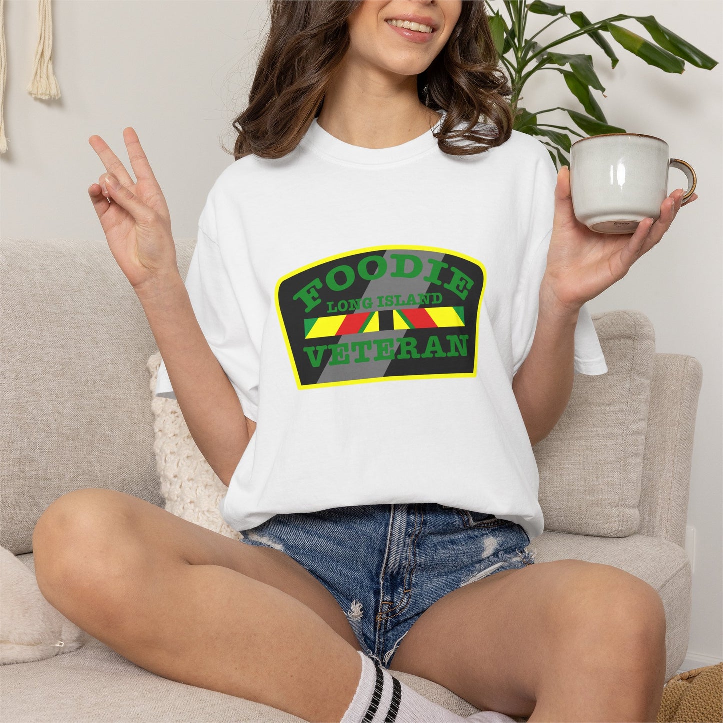 L.O.E.F Foodie Veteran Long Island Unisex Tee Shirt (Green)