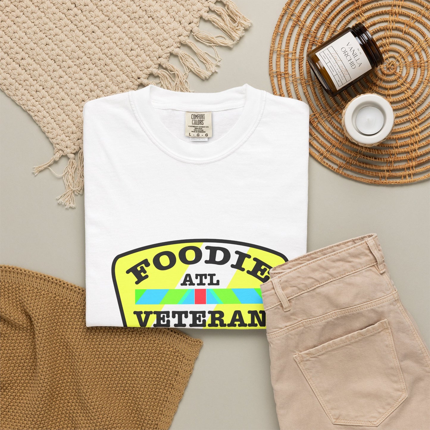 L.O.E.F Foodie Veteran ATL Unisex Tee Shirt (Yellow and Black)