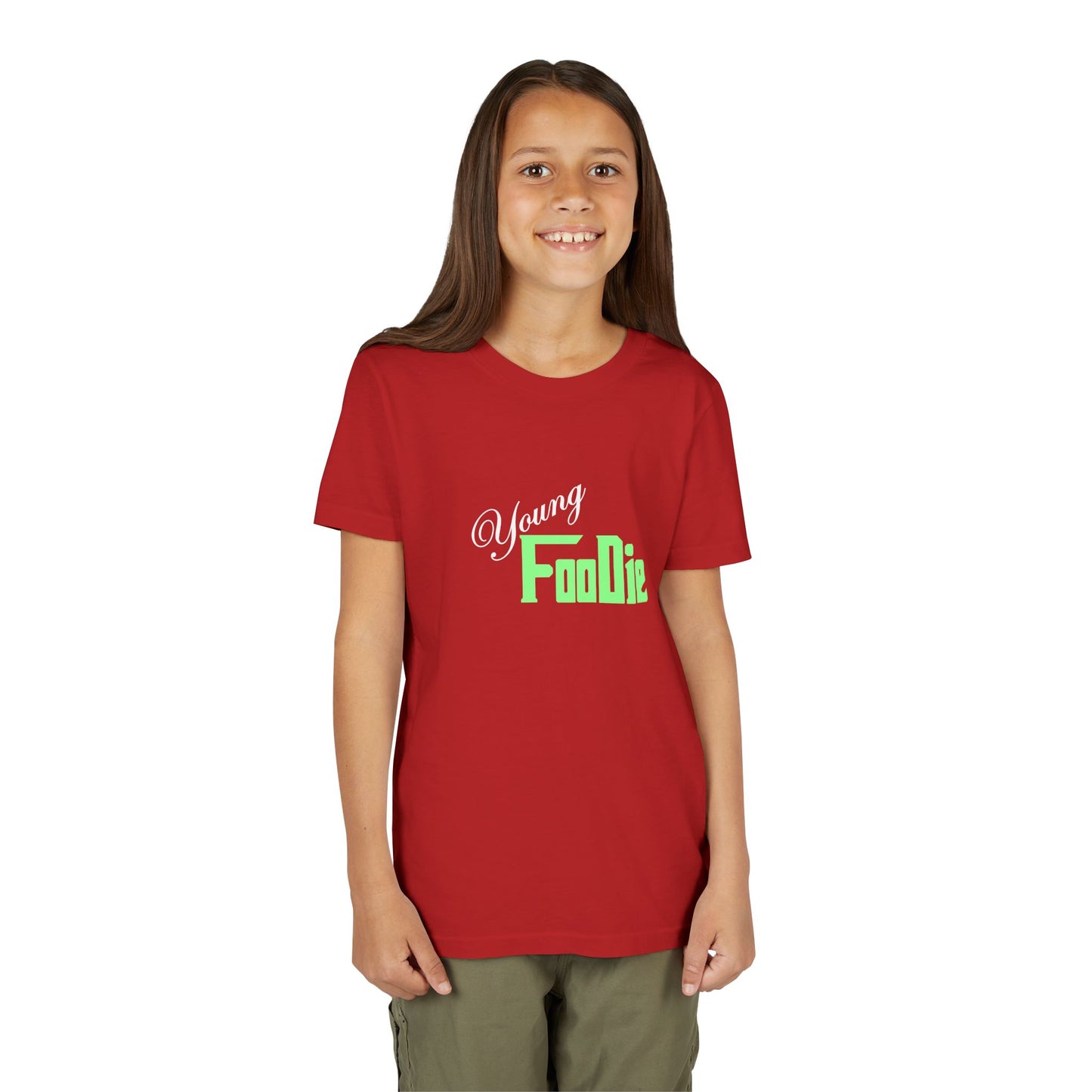 L.O.E.F White Young Foodie Youth Short Sleeve Tee (Mint Green)