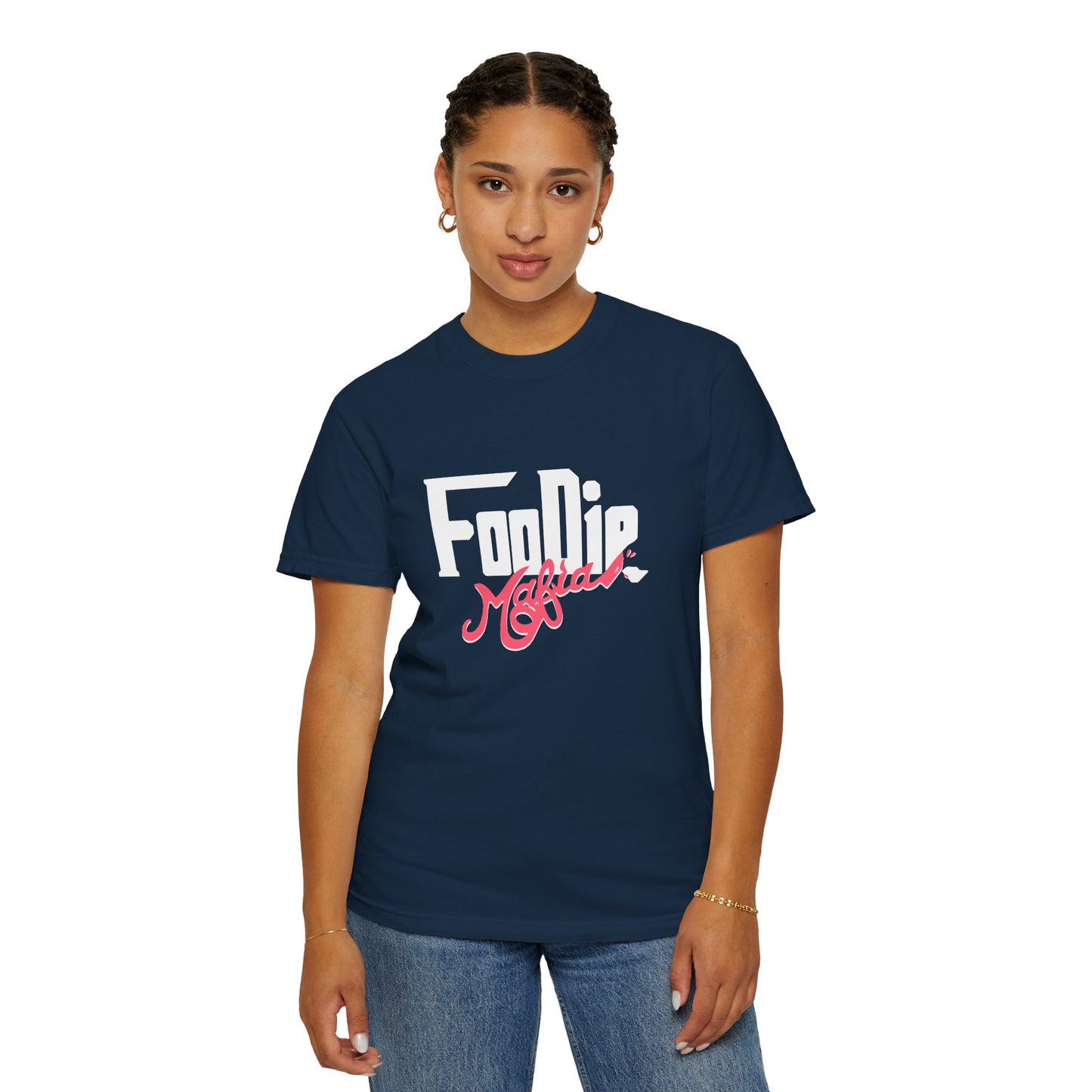L.O.E.F White Foodie Mafia Unisex Tee shirt (Fiery Red)