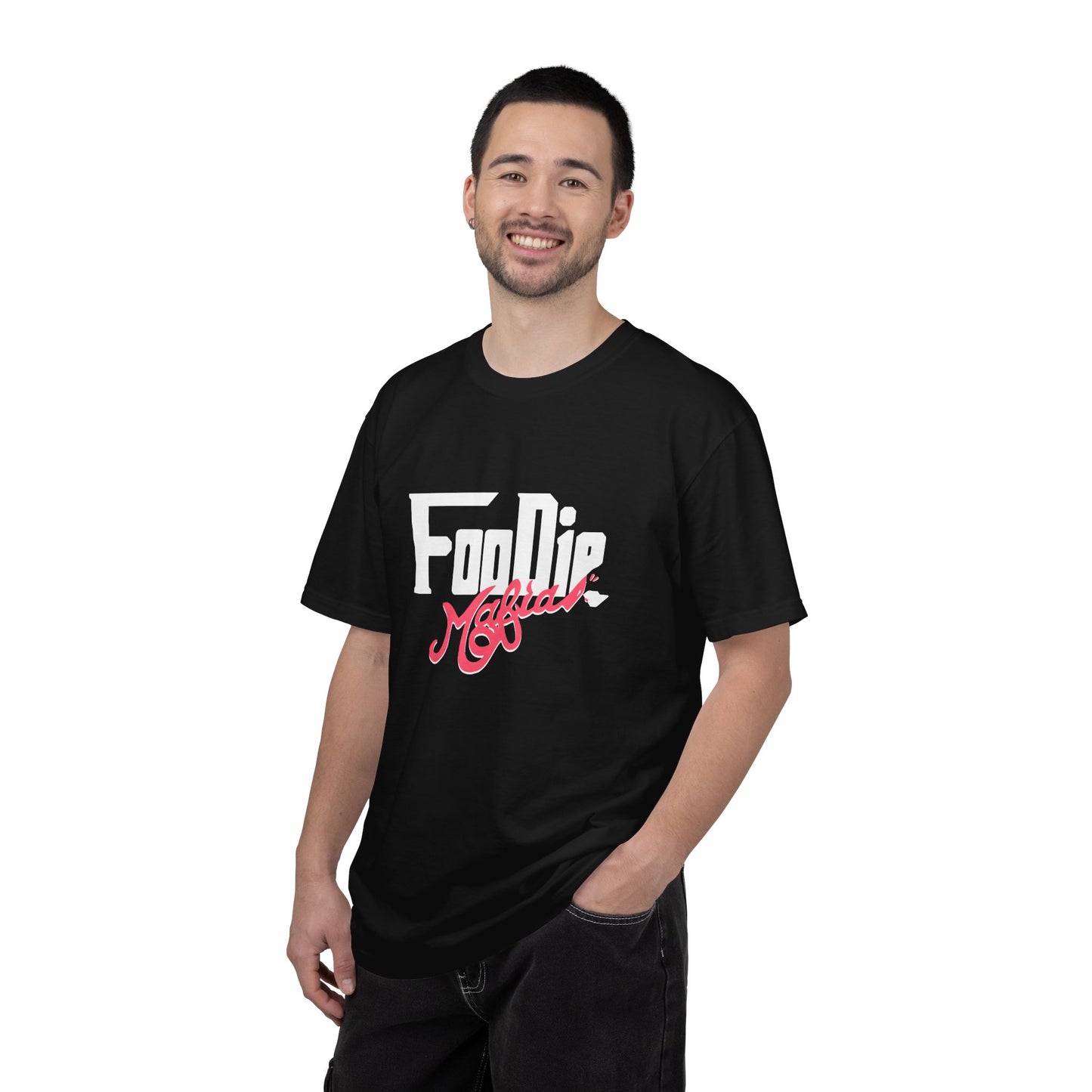 L.O.E.F White Foodie Mafia Unisex Tee shirt (Fiery Red)