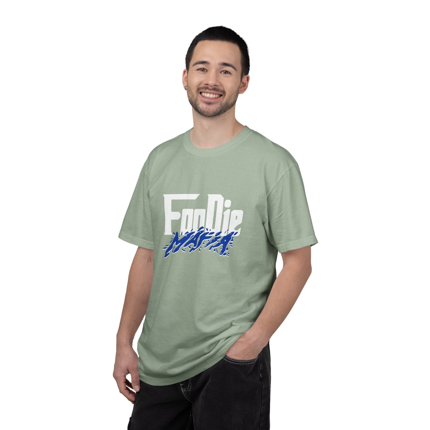 L.O.E.F White Foodie Mafia Unisex Tee shirt (Cobalt Blue)