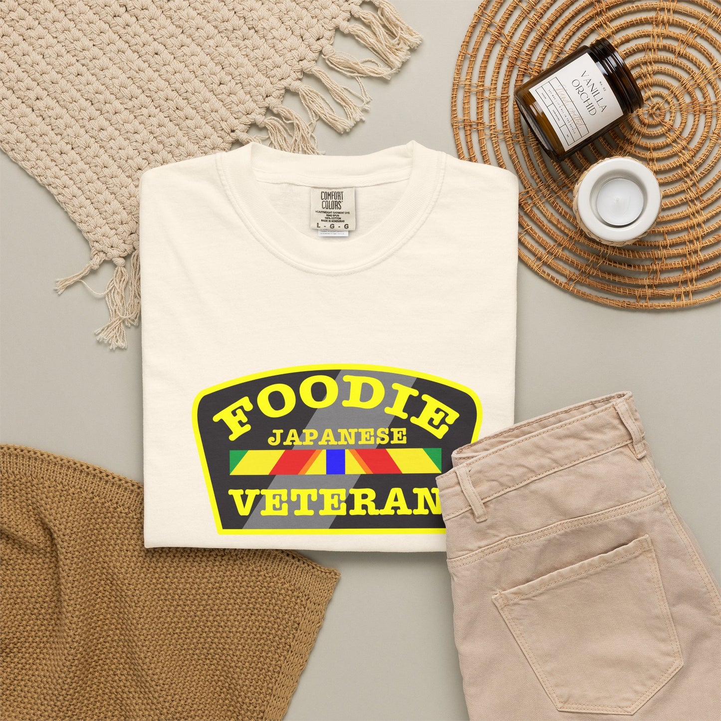 Foodie Veteran Japanese Flag T-Shirt