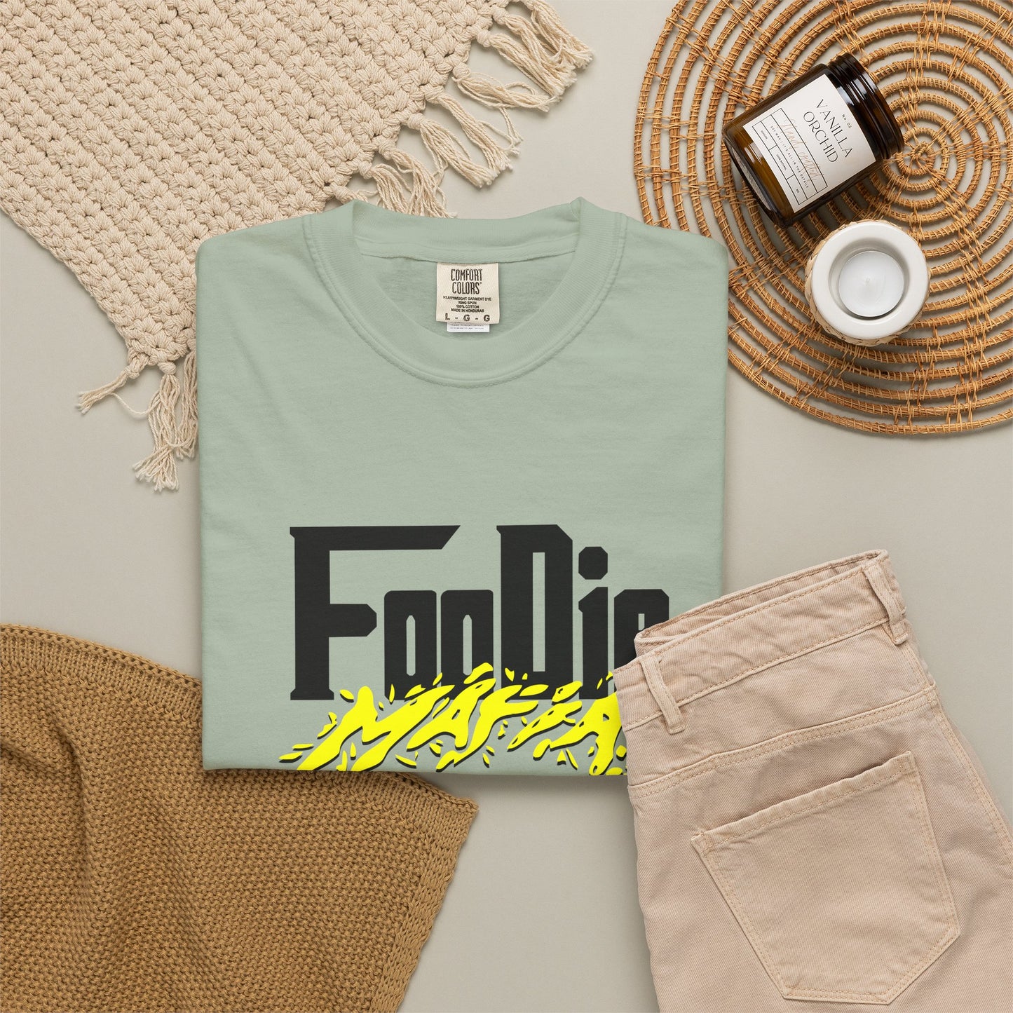 L.O.E.F Foodie Mafia Unisex Tee Shirt (Bright Yellow)