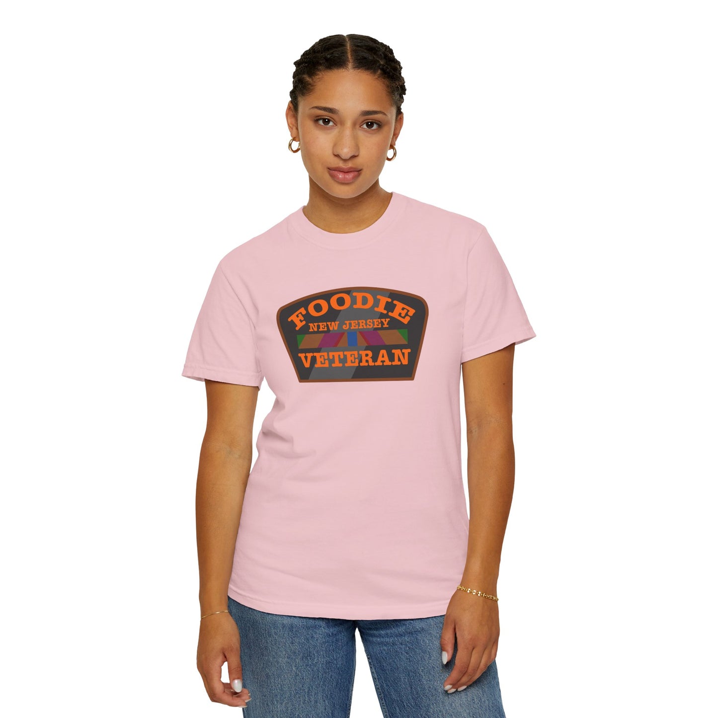 L.O.E.F Foodie Veteran NEW JERSEY Unisex Tee Shirt (Orange)