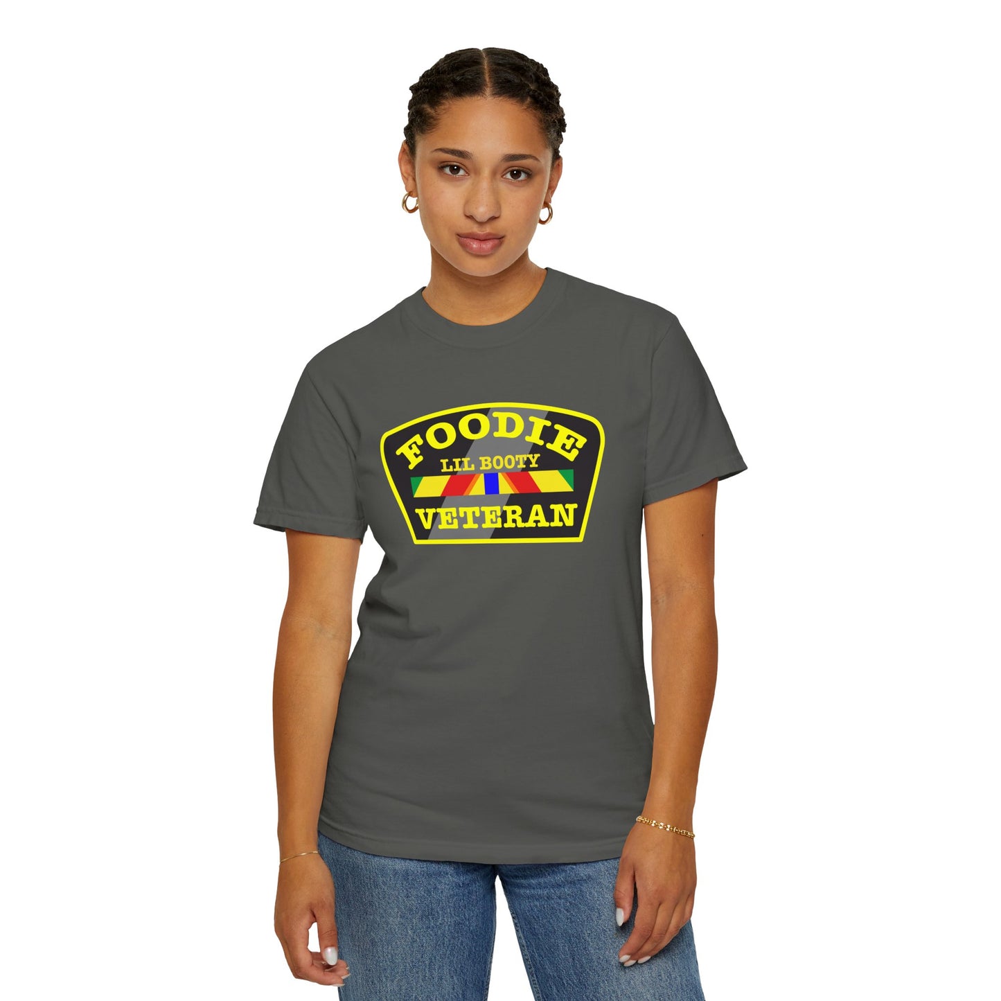 L.O.E.F Foodie Veteran LIL BOOTY Unisex Tee Shirt (Yellow)