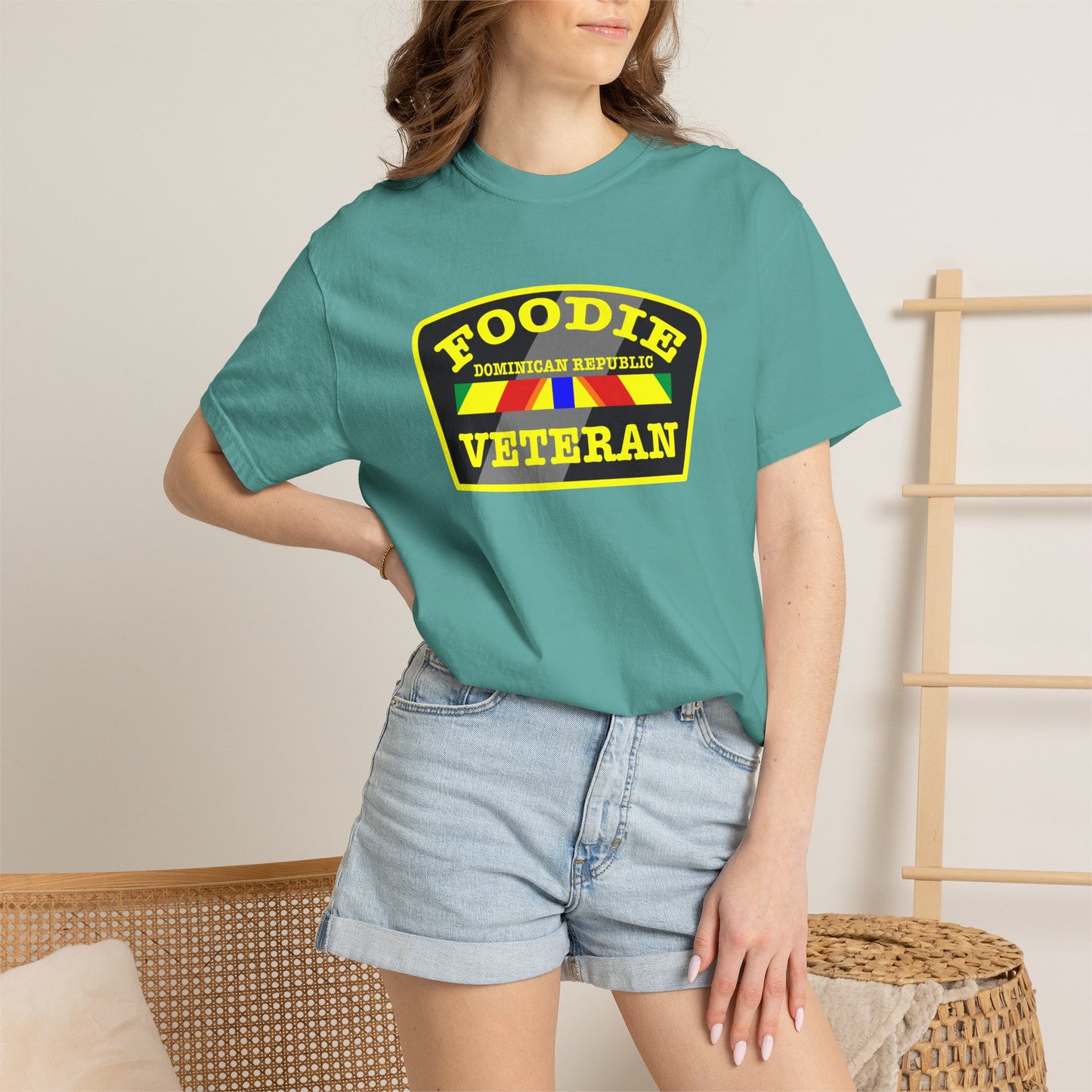 L.O.E.F Foodie Veteran DOMINICAN REPUBLIC Unisex Tee Shirt (Yellow)
