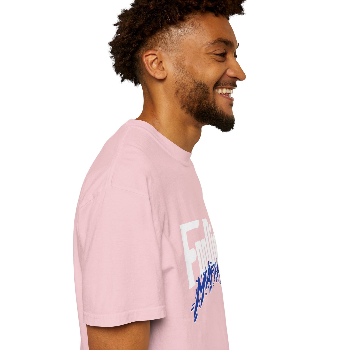 L.O.E.F White Foodie Mafia Unisex Tee shirt (Cobalt Blue)