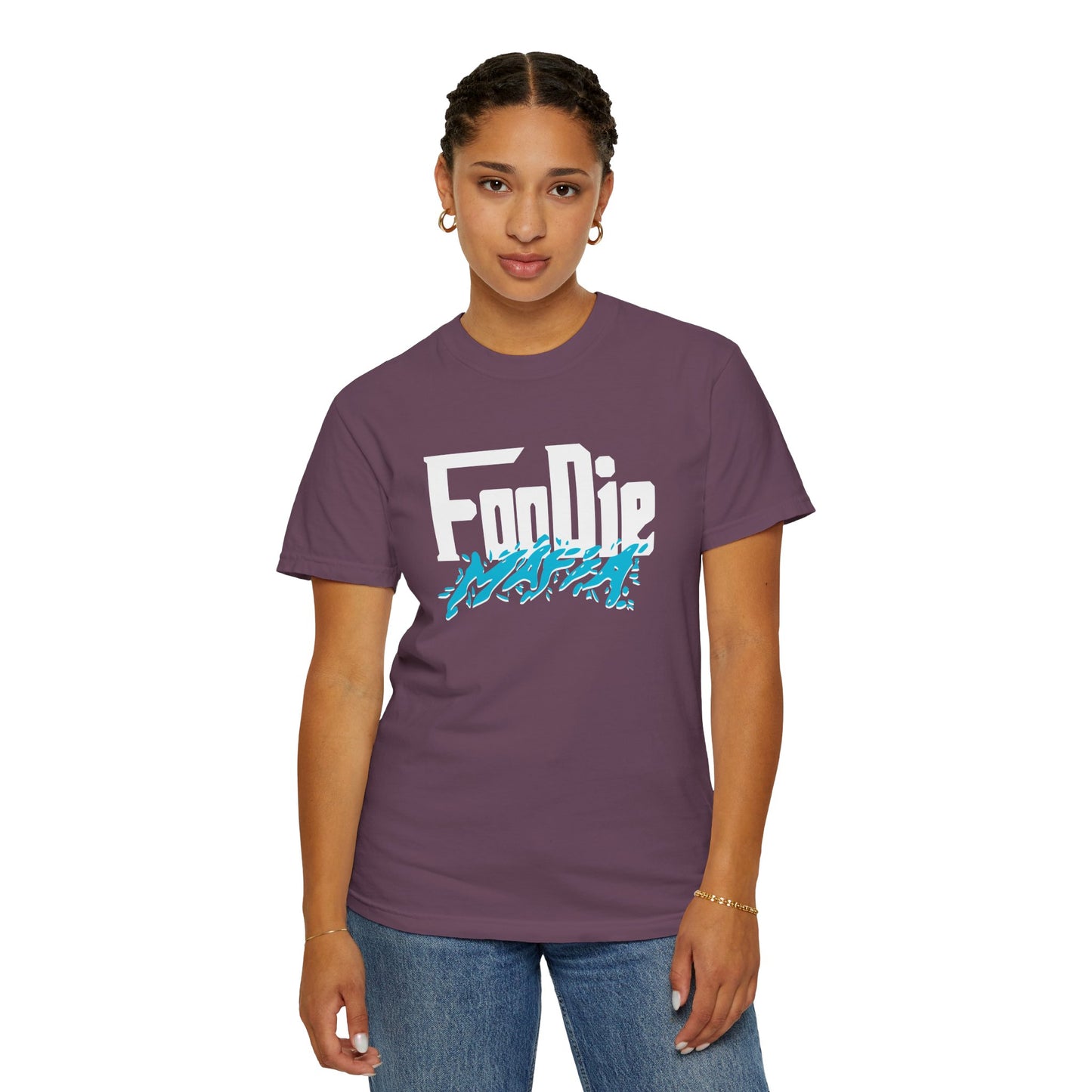 L.O.E.F Foodie Mafia Unisex Tee Shirt  (Aqua Blue)