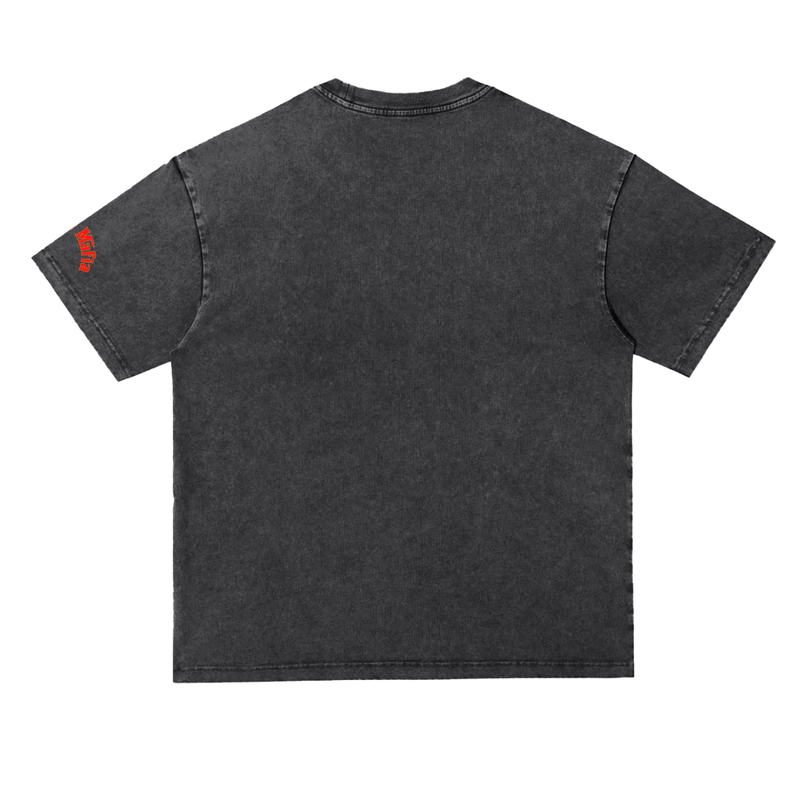 L.O.E.F. Life Oxtail Mafia Snow Washed Heavyweight Oversize T-Shirt