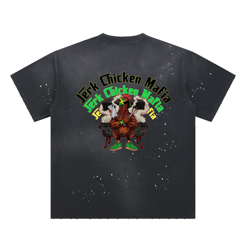 Hand-Frayed Sunfade Paint Splatter T-Shirt