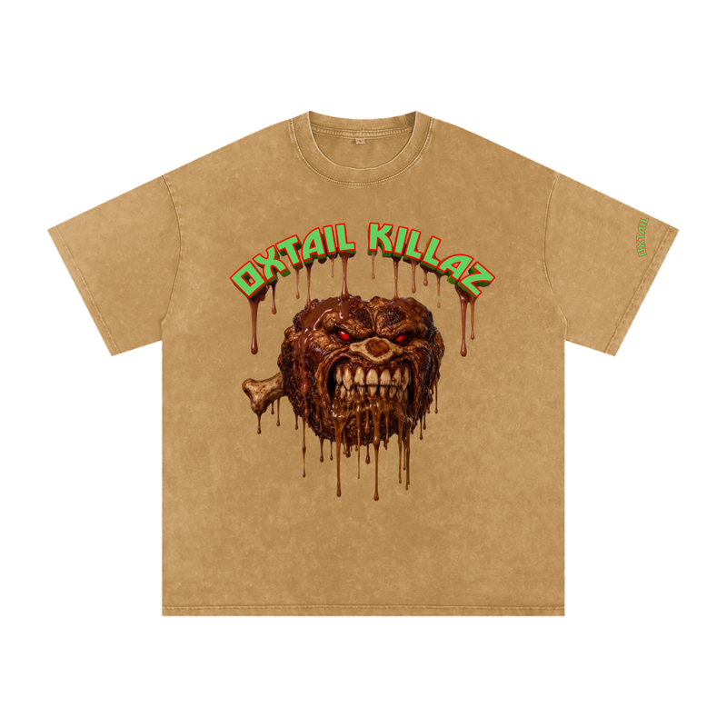 Snow Washed Oversized Cotton T-Shirt