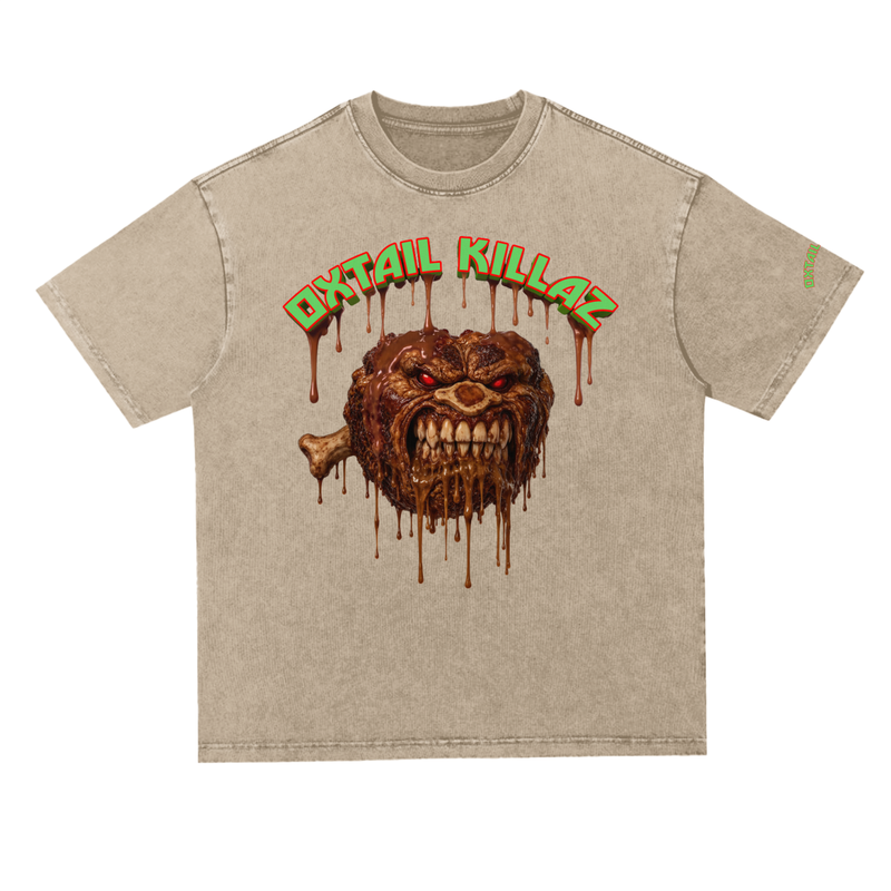 L.O.E.F. Life Oxtail Killaz Snow Washed Heavyweight Oversize T-Shirt