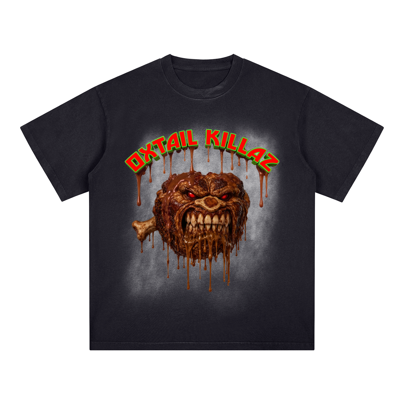 Square Patch Monkey Washed T-Shirt