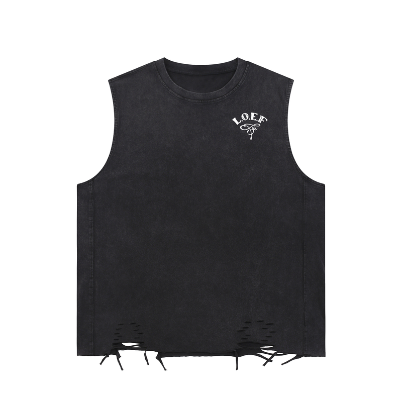Snow Washed Raw-Hem Tank Top