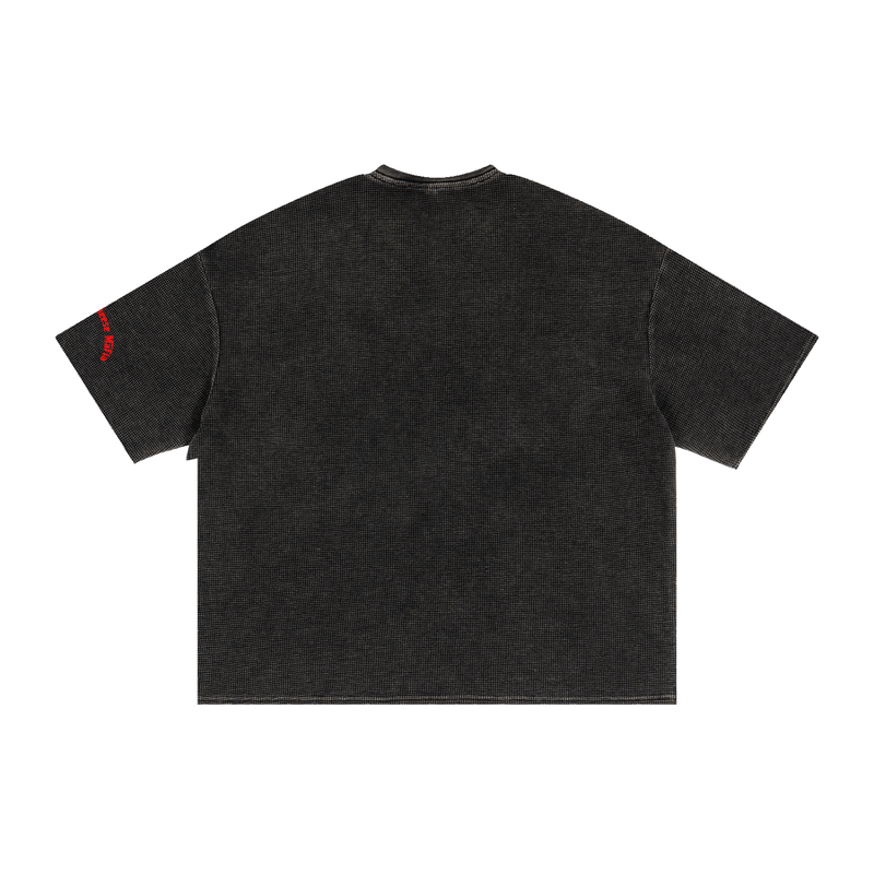 L.O.E.F. Life Chopped Cheese Textured Waffle Washed Boxy T-Shirt
