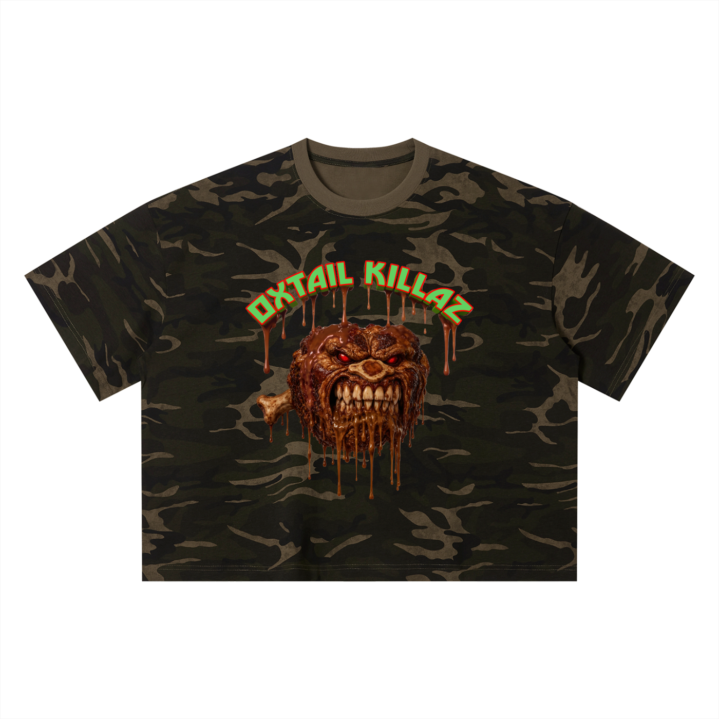 L.O.E.F. Life Oxtail Killaz Unisex Camo Boxy T-Shirt