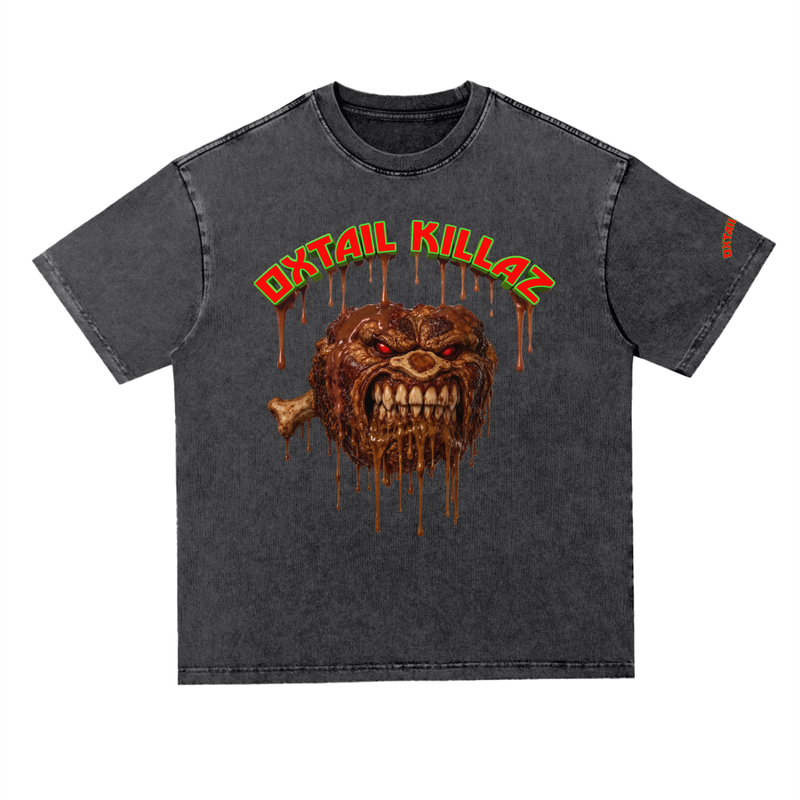 L.O.E.F. Life Oxtail Killaz Snow Washed Heavyweight Oversize T-Shirt