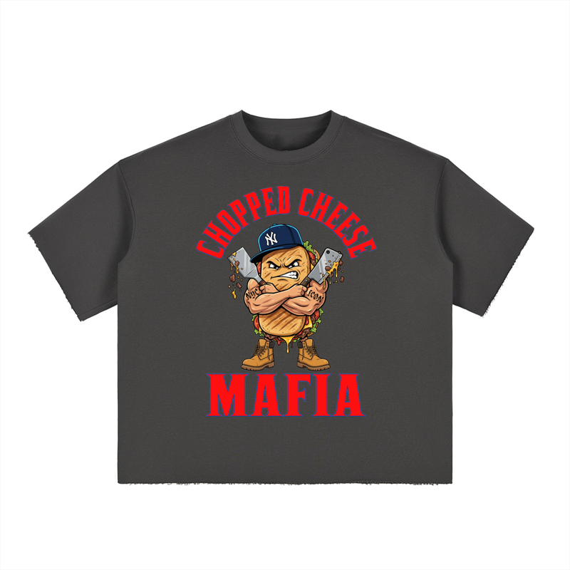 L.O.E.F. Life Chopped Cheese Boxy Half-Sleeve Raw-Edge T-Shirt