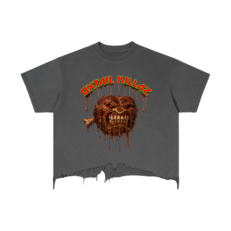Vintage Wash Boxy Distressed Hem T-Shirt