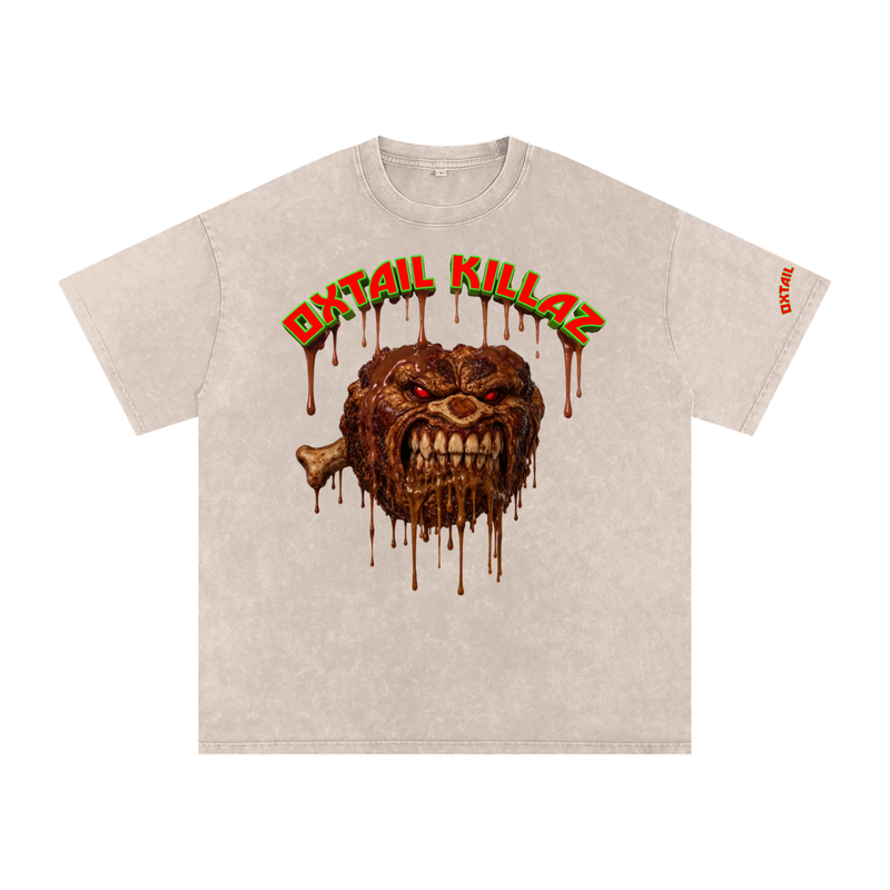 Snow Washed Oversized Cotton T-Shirt