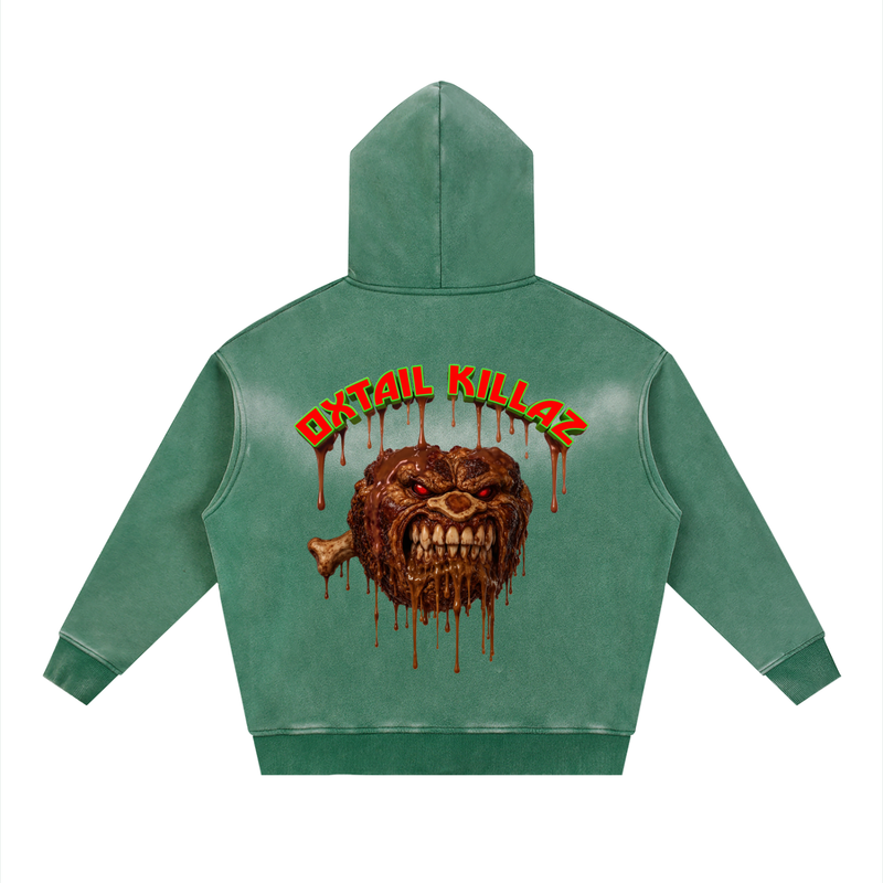 L.O.E.F. Life Oxtail Killaz Sunfade Two-Way Zipper Boxy Fleece Hoodie